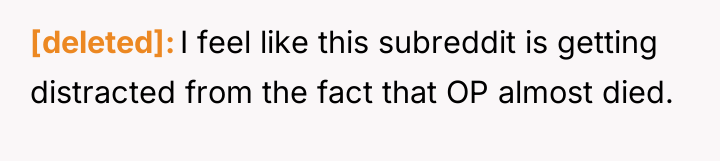[deleted] I feel like this subreddit is getting distracted from...