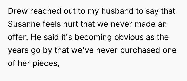 Drew reached out to my husband to say that Susanne...