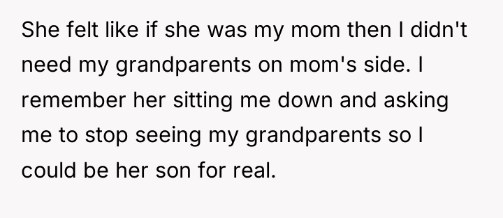 She felt like if she was my mom then I...