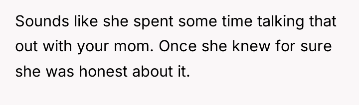 Sounds like she spent some time talking that out with...