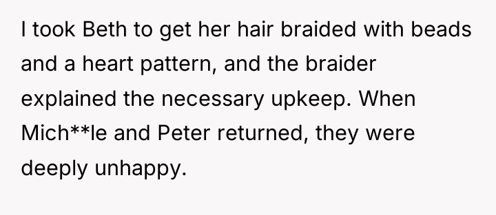 I took Beth to get her hair braided with beads...