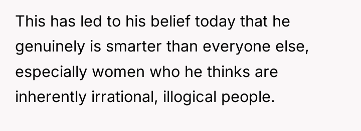 This has led to his belief today that he genuinely...