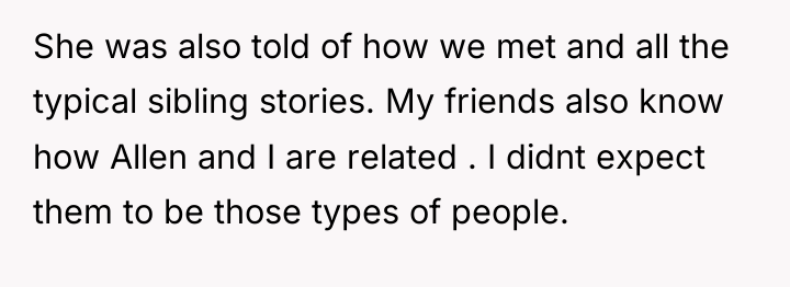She was also told of how we met and all...
