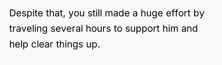 Despite that, you still made a huge effort by traveling...