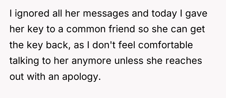 I ignored all her messages and today I gave her...