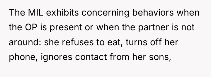 The MIL exhibits concerning behaviors when the OP is present...