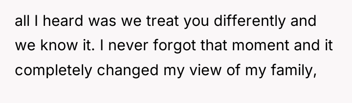 all I heard was we treat you differently and we...
