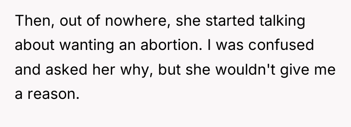 Then, out of nowhere, she started talking about wanting an...