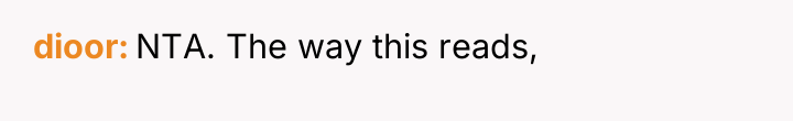 dioor NTA. The way this reads,