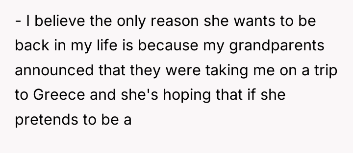 - I believe the only reason she wants to be...
