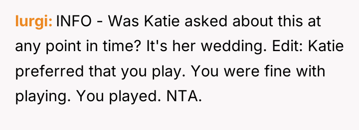 lurgi INFO - Was Katie asked about this at any...