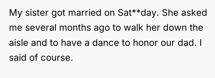 My sister got married on Sat**day. She asked me several...