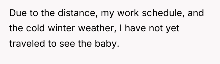 Due to the distance, my work schedule, and the cold...
