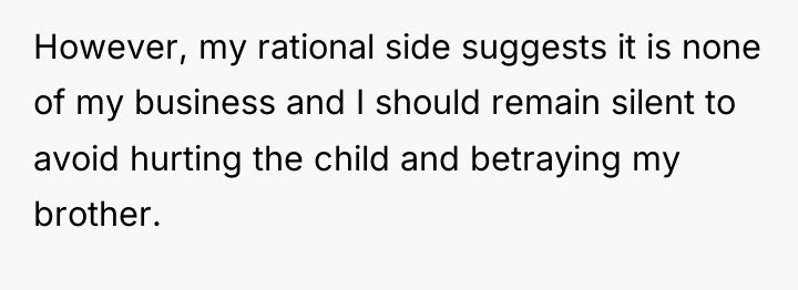 However, my rational side suggests it is none of my...