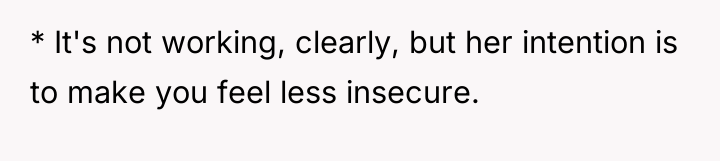 * It's not working, clearly, but her intention is to...