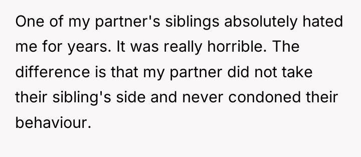 One of my partner's siblings absolutely hated me for years....