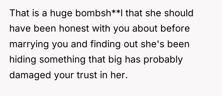 That is a huge bombsh**l that she should have been...