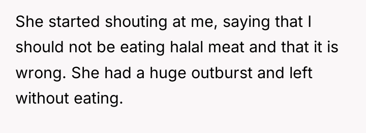 She started shouting at me, saying that I should not...