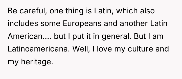 Be careful, one thing is Latin, which also includes some...