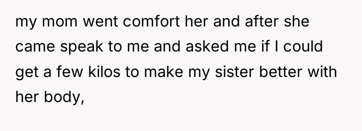 my mom went comfort her and after she came speak...