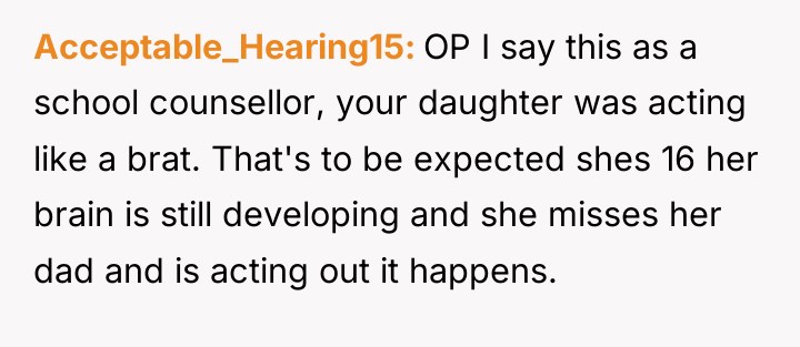 Acceptable_Hearing15 OP I say this as a school counsellor, your...