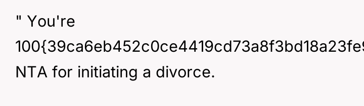 " You're 100{39ca6eb452c0ce4419cd73a8f3bd18a23fe95ab4febb092bc2ab1b542eeea82f} NTA for initiating a divorce.