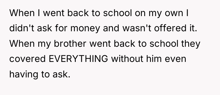 When I went back to school on my own I...