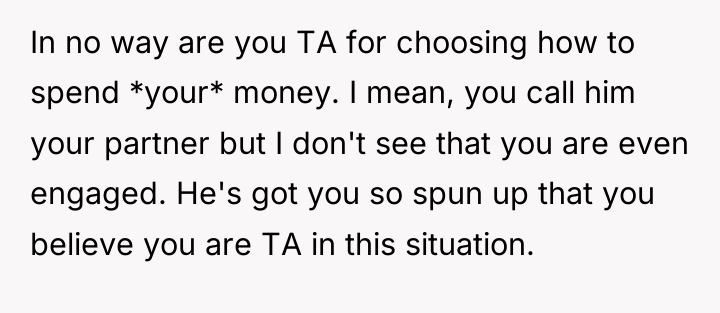 In no way are you TA for choosing how to...