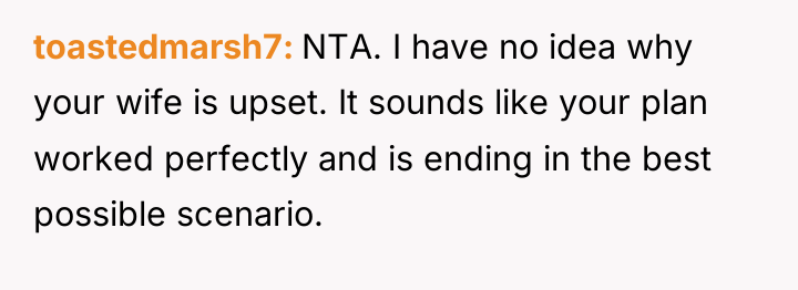 toastedmarsh7 NTA. I have no idea why your wife is...