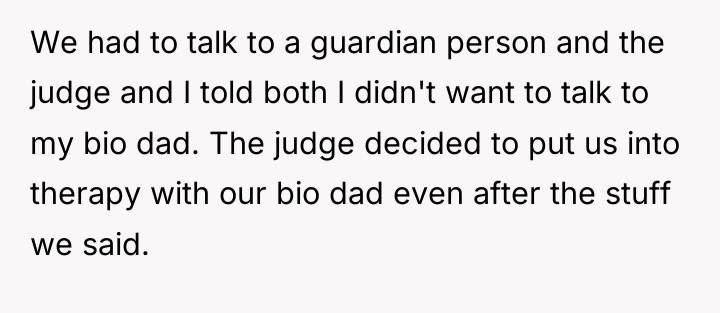 We had to talk to a guardian person and the...