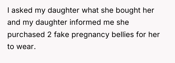 I asked my daughter what she bought her and my...