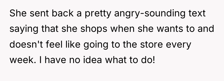 She sent back a pretty angry-sounding text saying that she...