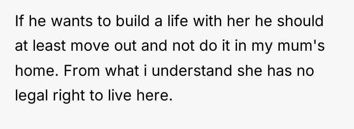 If he wants to build a life with her he...