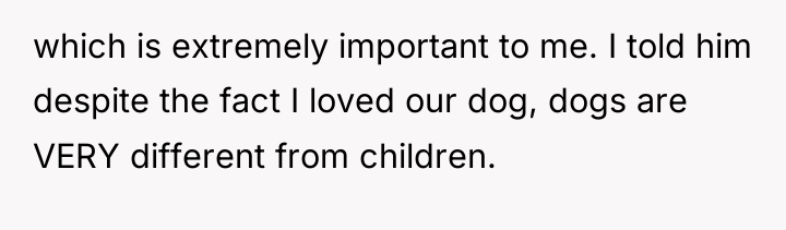 which is extremely important to me. I told him despite...