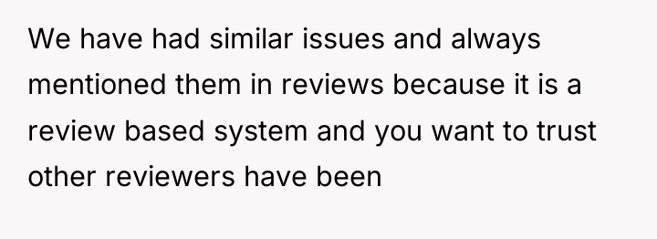 We have had similar issues and always mentioned them in...