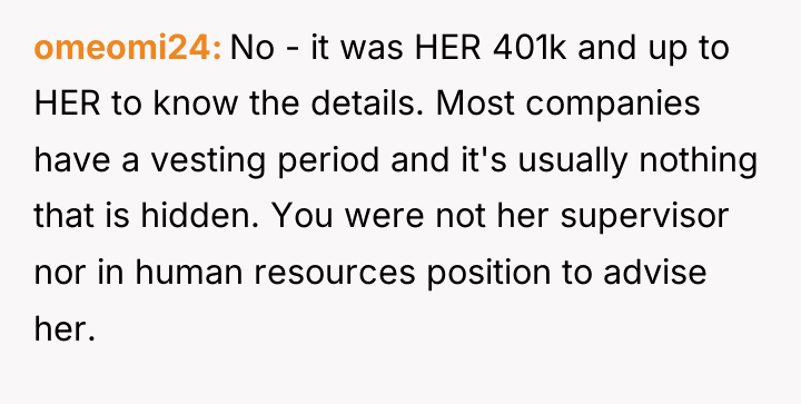 omeomi24 No - it was HER 401k and up to...