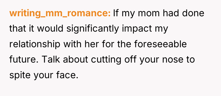 writing_mm_romance If my mom had done that it would significantly...
