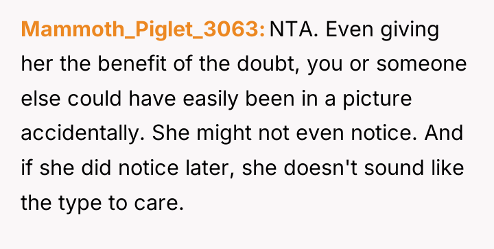 Mammoth_Piglet_3063 NTA. Even giving her the benefit of the doubt,...