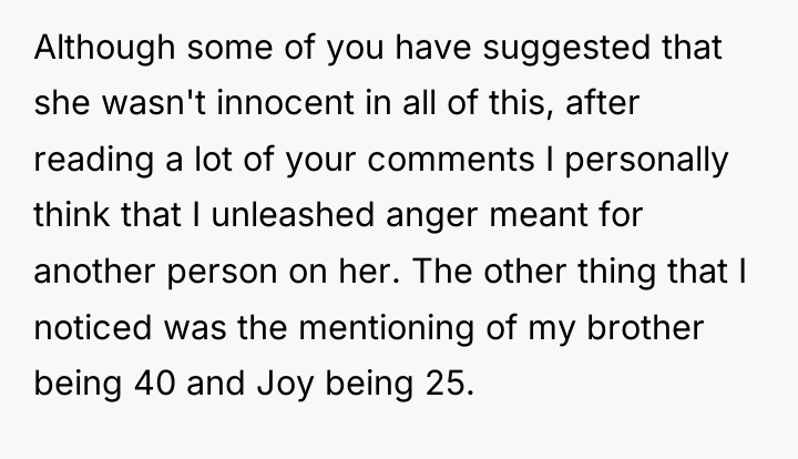 Although some of you have suggested that she wasn't innocent...