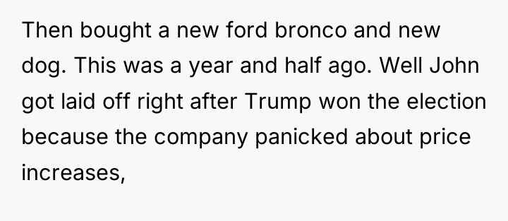 Then bought a new ford bronco and new dog. This...
