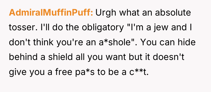 AdmiralMuffinPuff Urgh what an absolute tosser. I'll do the obligatory...