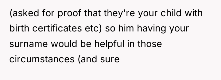 (asked for proof that they're your child with birth certificates...