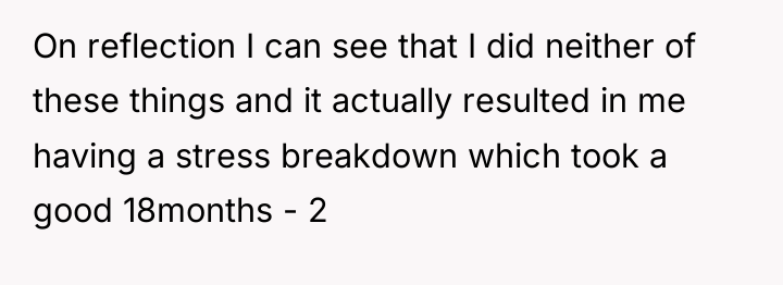 On reflection I can see that I did neither of...