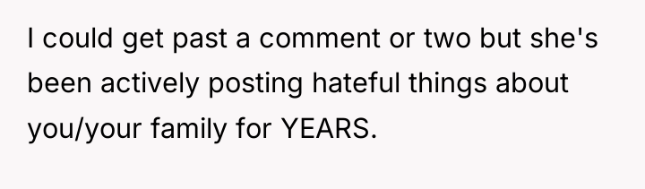 I could get past a comment or two but she's...