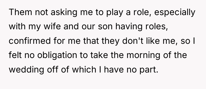 Them not asking me to play a role, especially with...