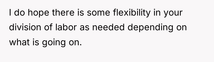 I do hope there is some flexibility in your division...