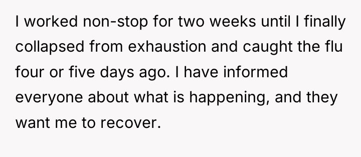 I worked non-stop for two weeks until I finally collapsed...