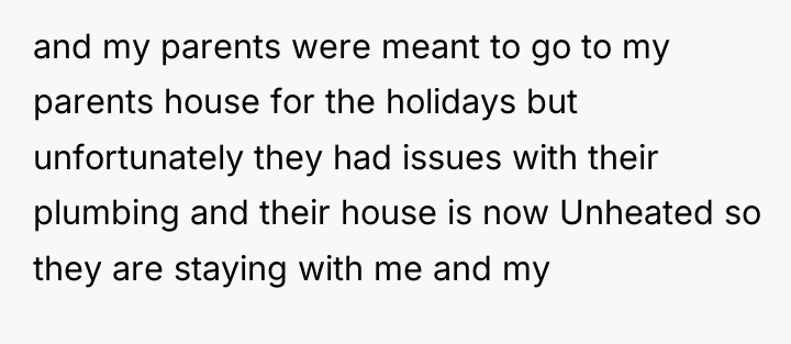 and my parents were meant to go to my parents...