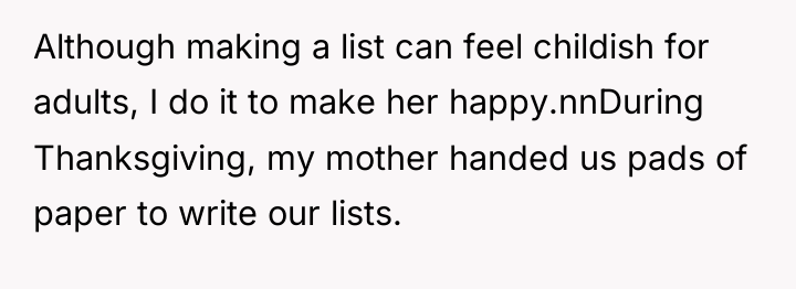 Although making a list can feel childish for adults, I...
