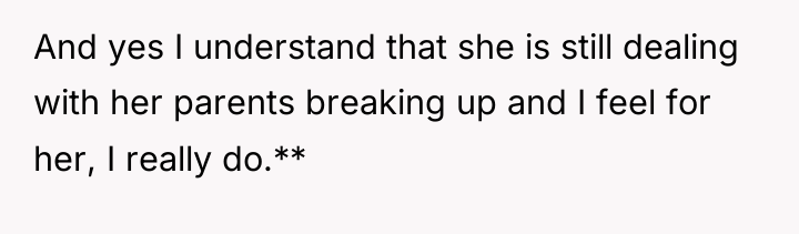 And yes I understand that she is still dealing with...